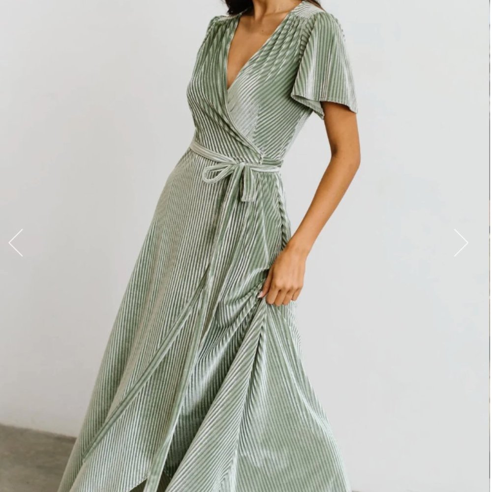 Baltic Born Andi Ribbed Velvet Wrap Dress - Picture 3 of 4